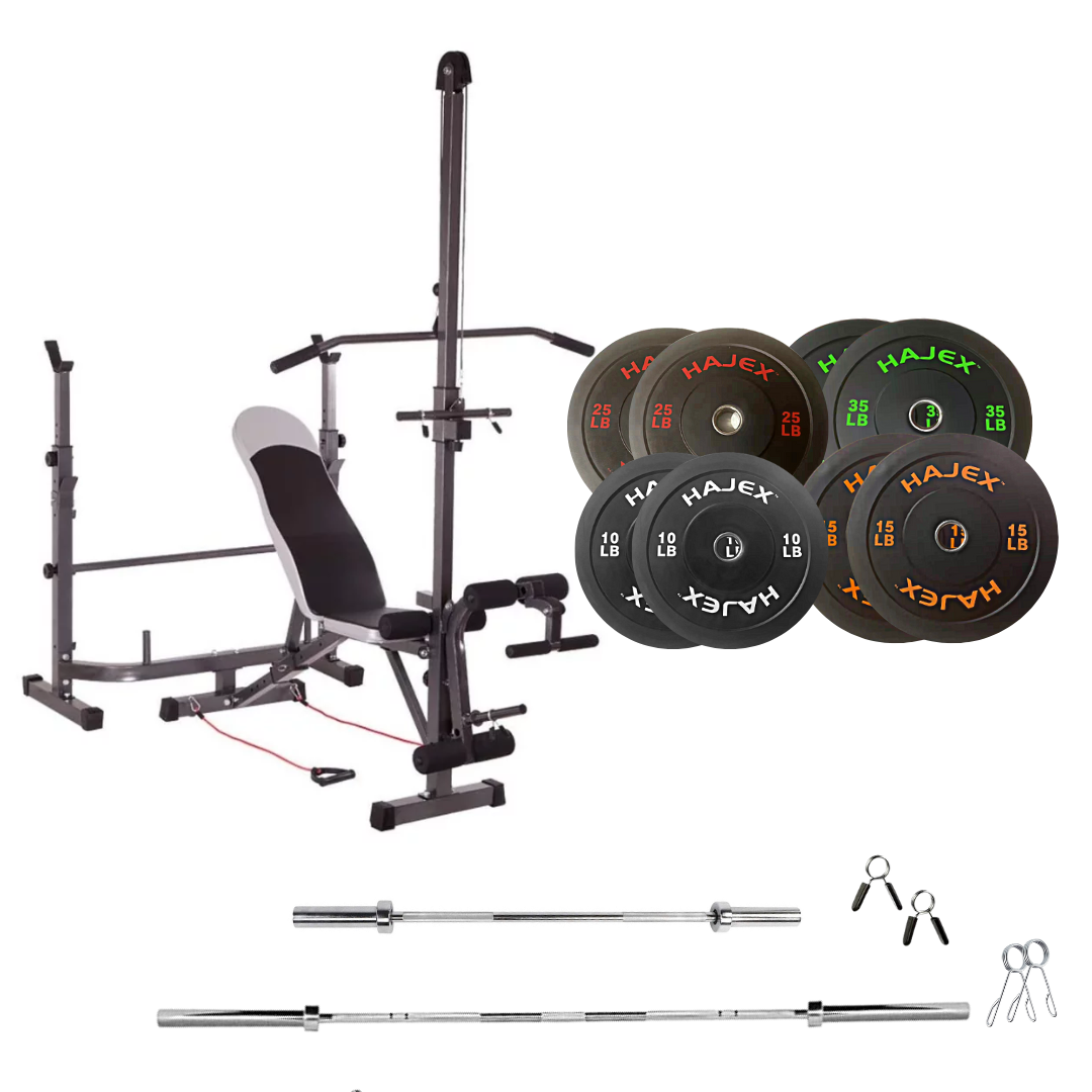 Adjustable Workout Bench with Weight Sets 