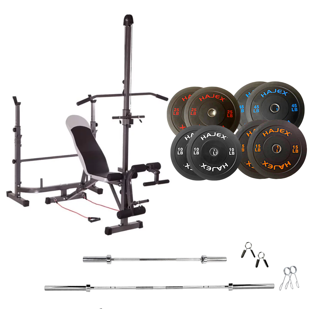 Adjustable Workout Bench with Weight Sets 