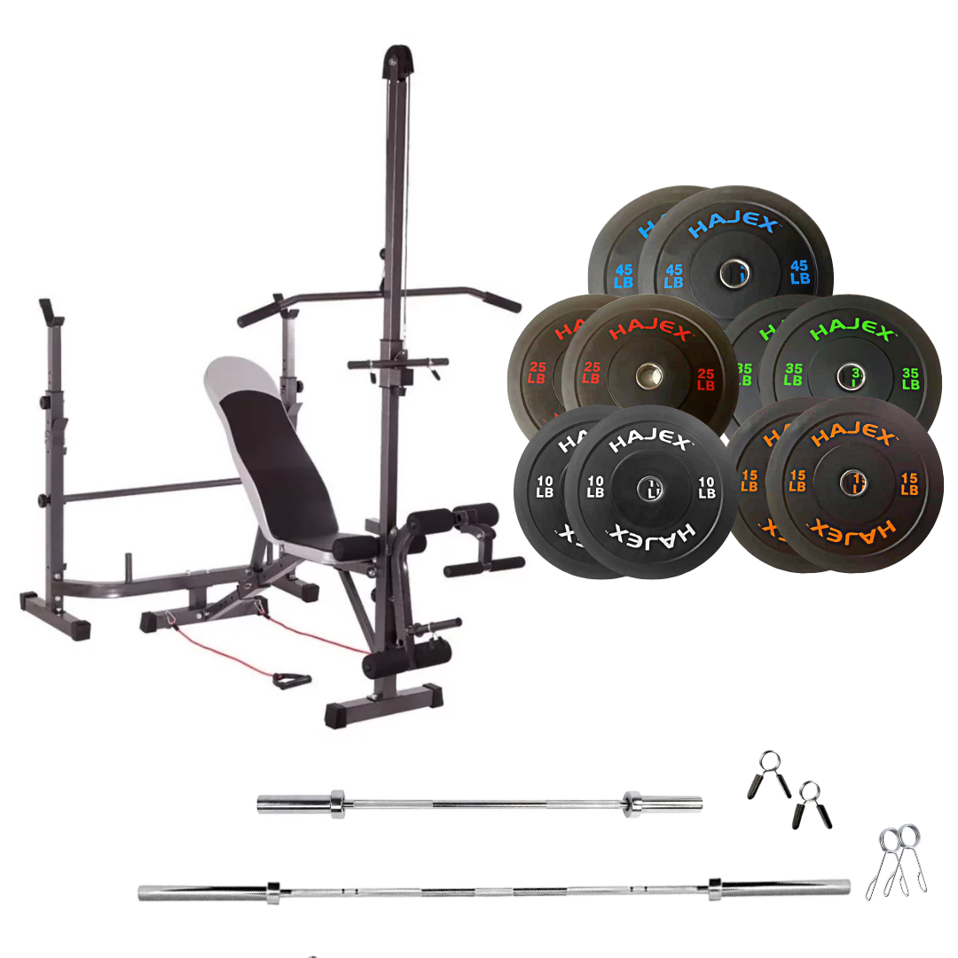 Adjustable Workout Bench with Weight Sets 