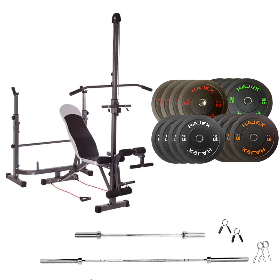 Adjustable Workout Bench with Weight Sets 