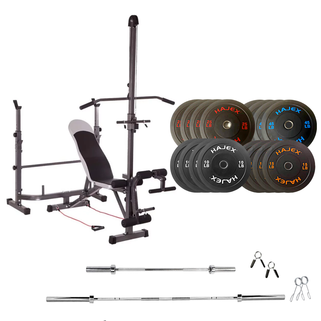 Adjustable Workout Bench with Weight Sets 