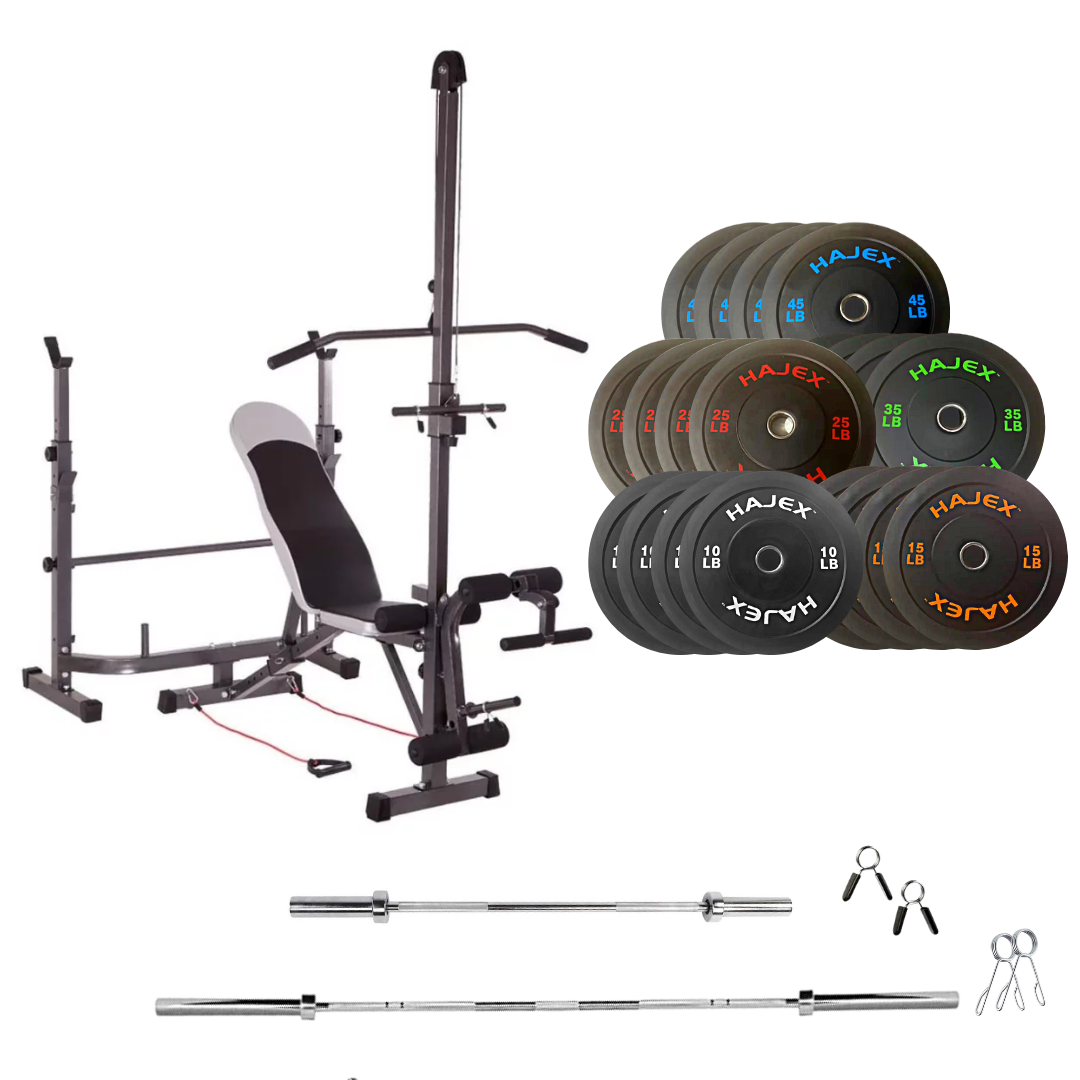 Adjustable Workout Bench with Weight Sets 