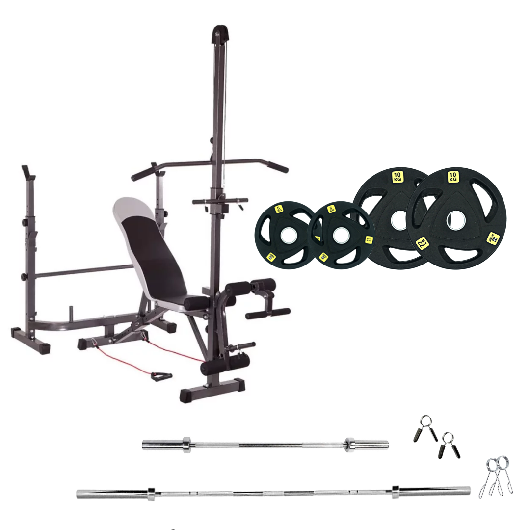 Adjustable Workout Bench with Weight Sets 