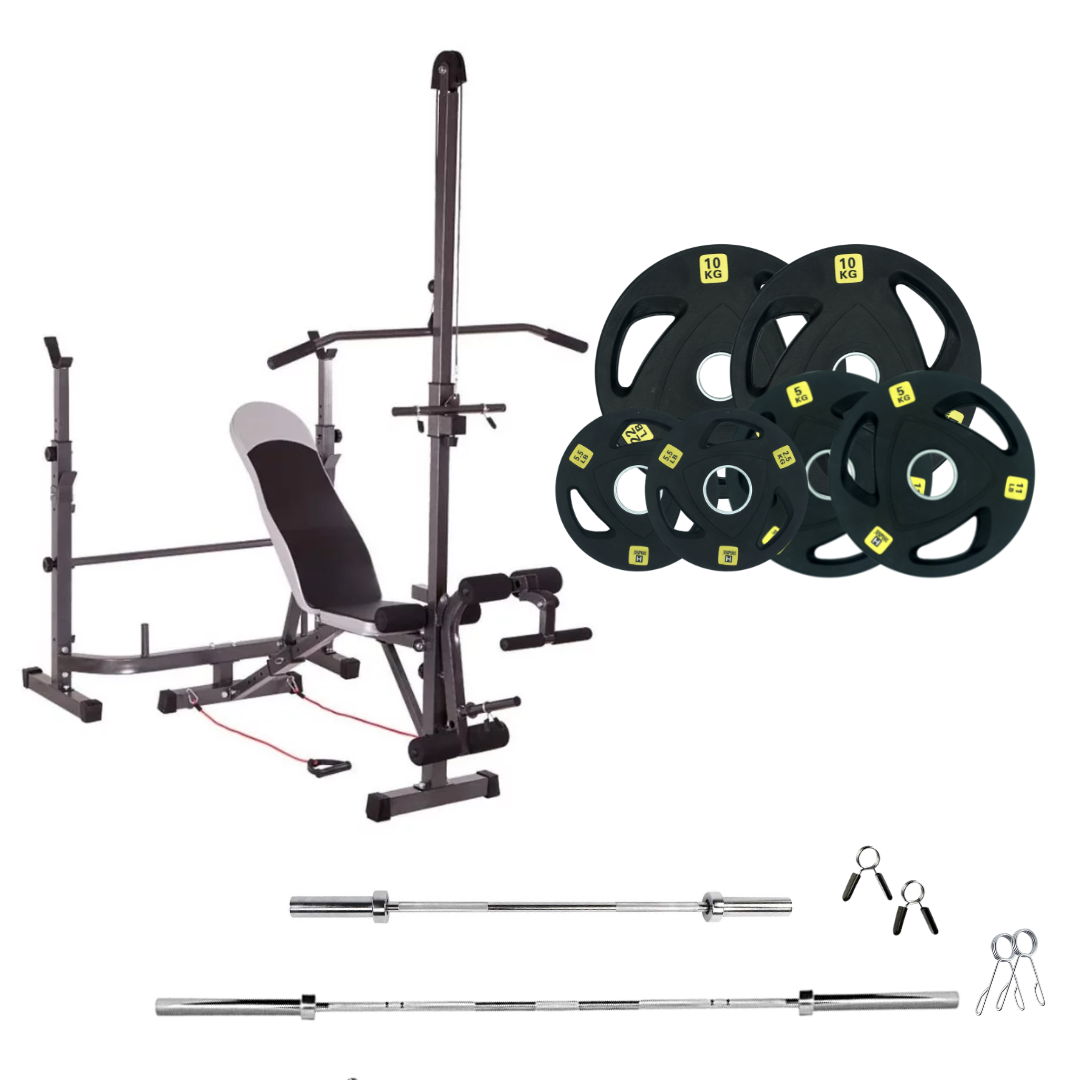 Adjustable Workout Bench with Weight Sets 