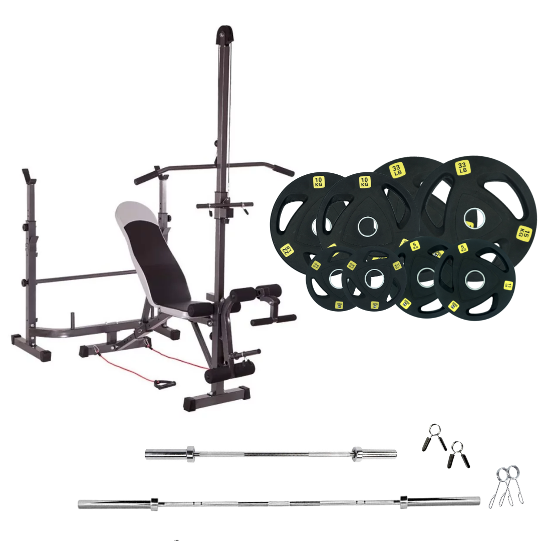 Adjustable Workout Bench with Weight Sets 