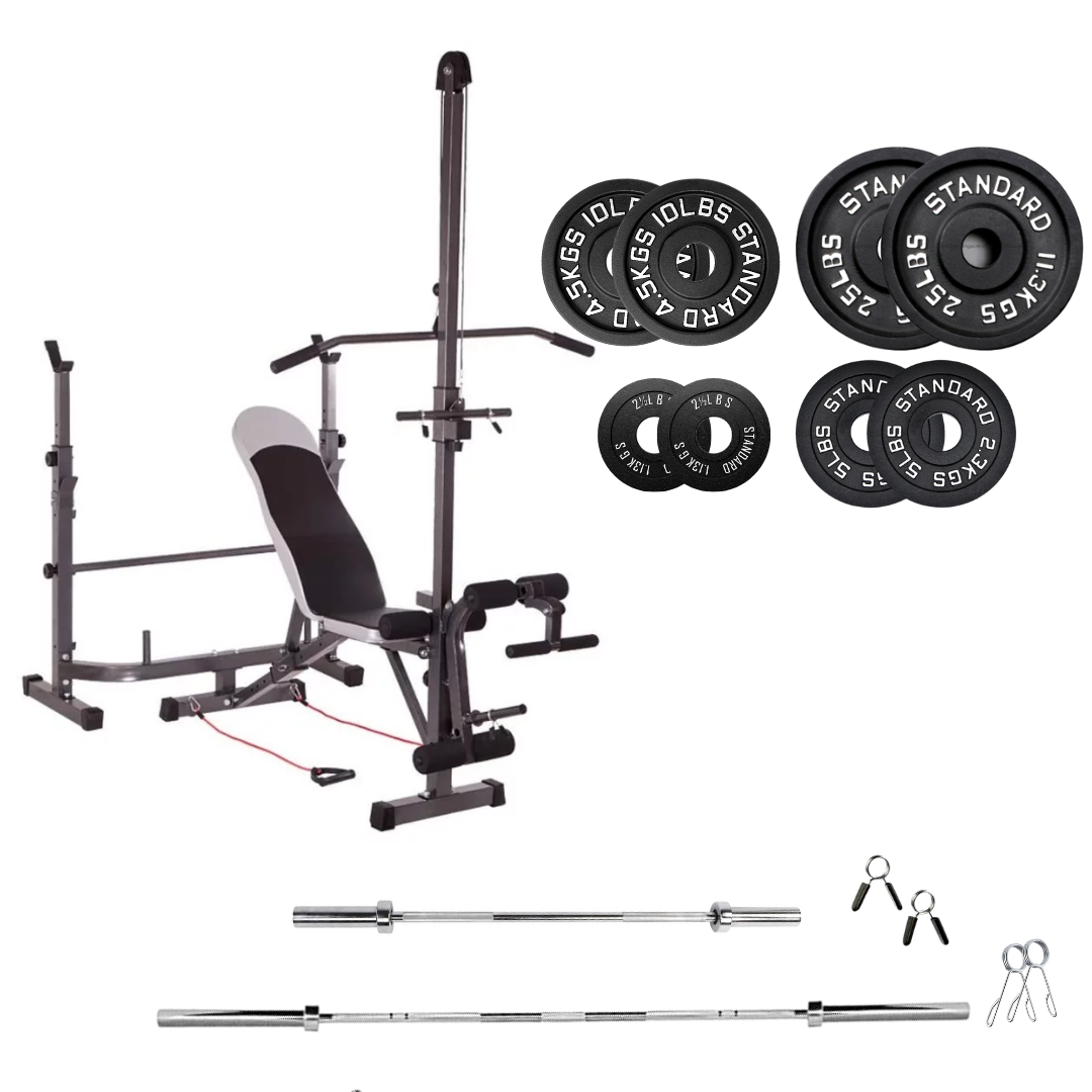 Adjustable Workout Bench with Weight Sets 