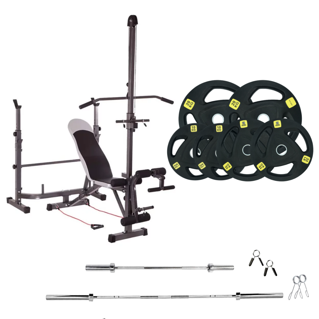 Adjustable Workout Bench with Weight Sets 