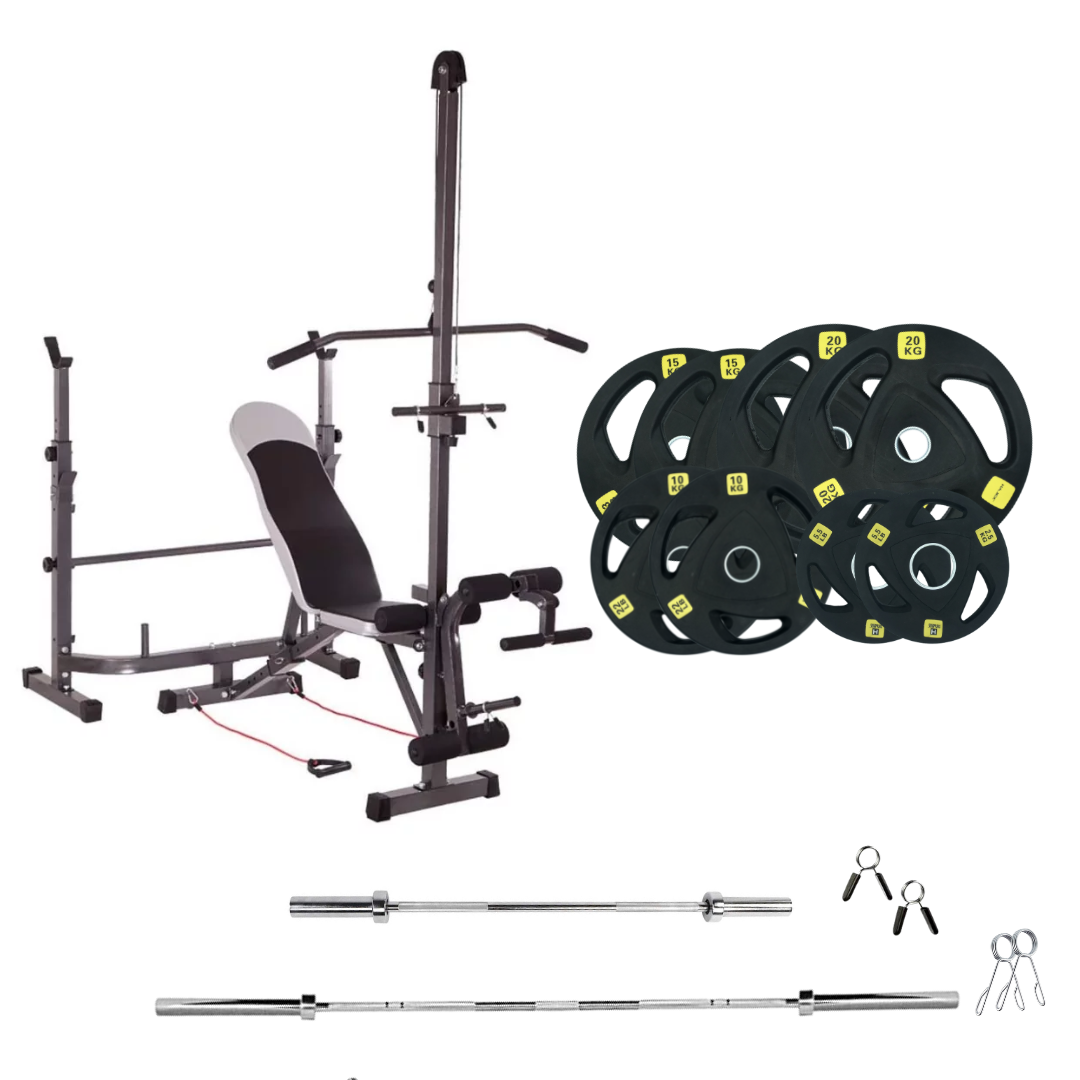 Adjustable Workout Bench with Weight Sets 