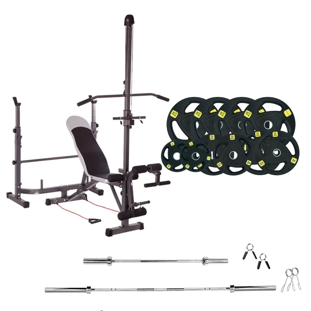 Adjustable Workout Bench with Weight Sets 