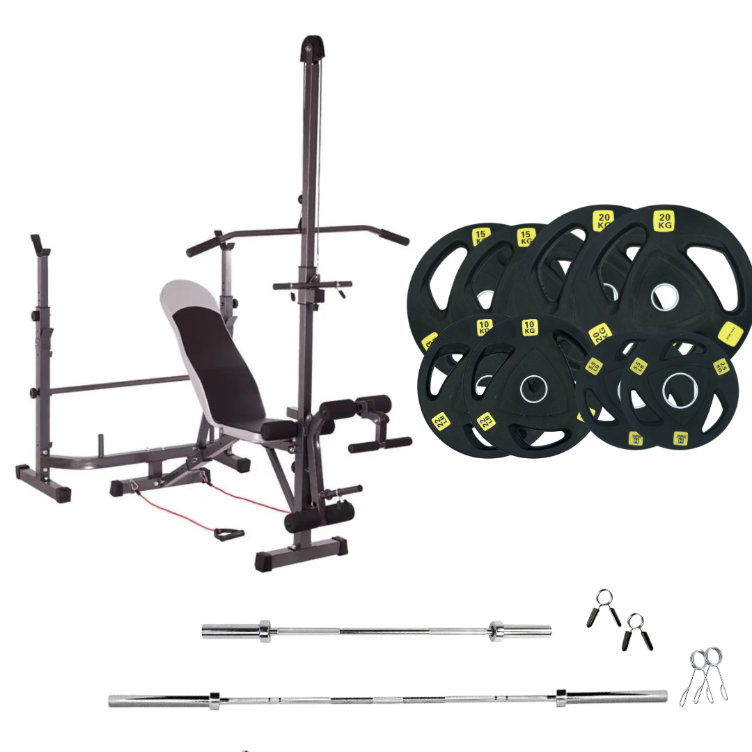 Adjustable Workout Bench with Weight Sets 