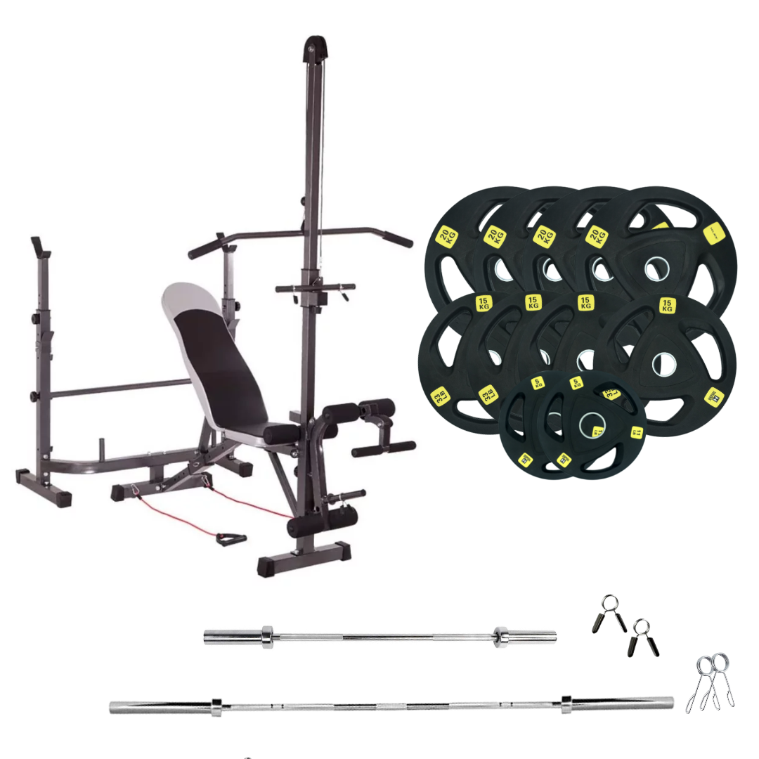 Adjustable Workout Bench with Weight Sets 