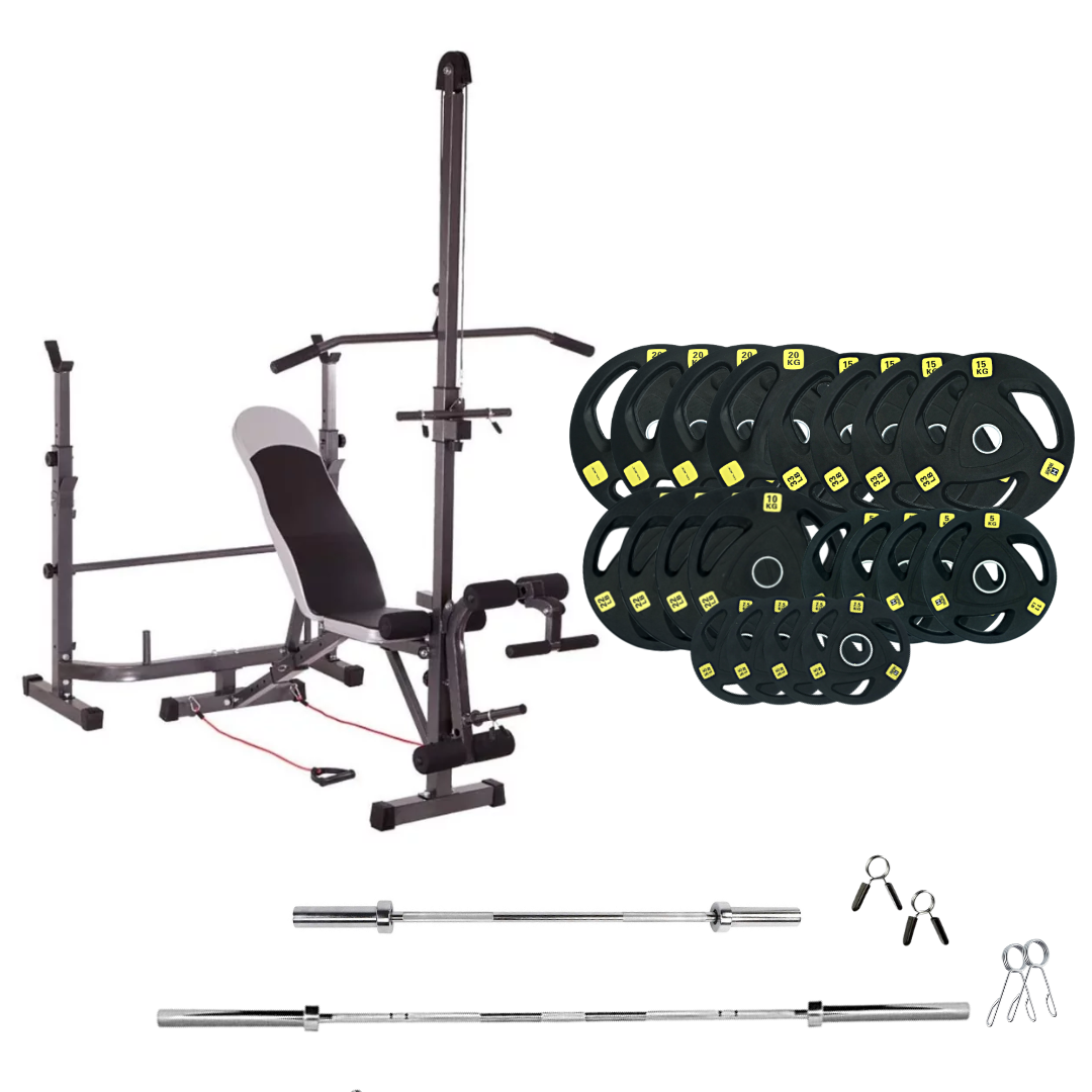 Adjustable Workout Bench with Weight Sets 