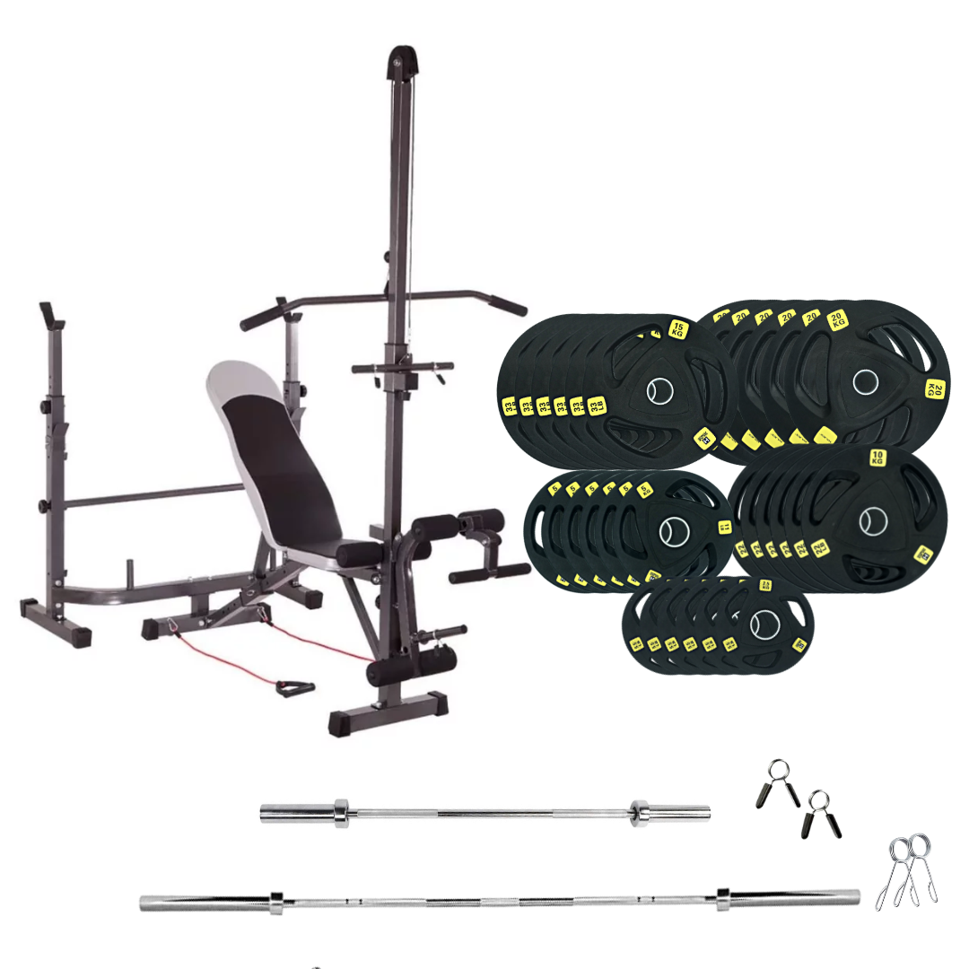 Adjustable Workout Bench with Weight Sets 
