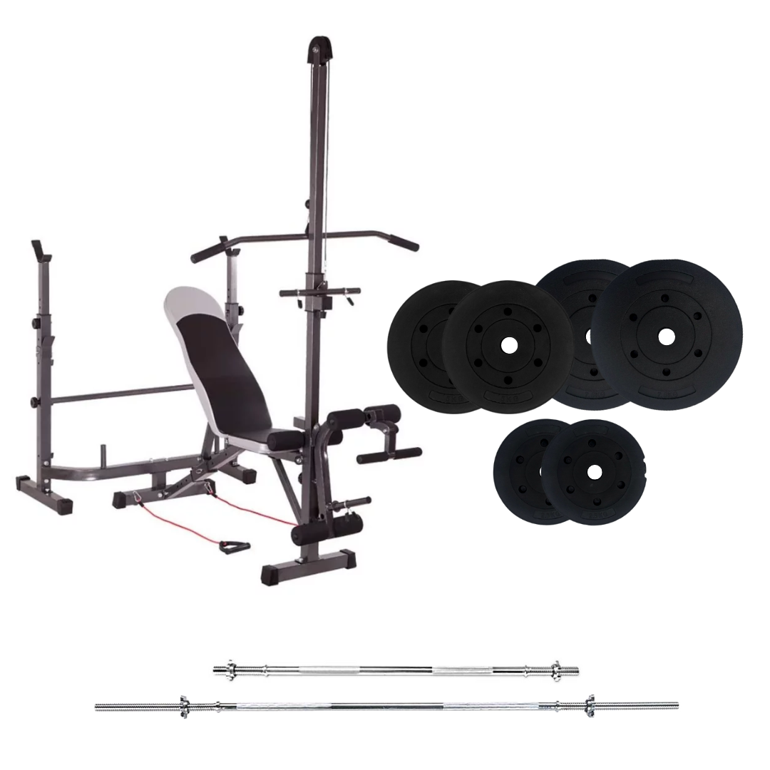 Adjustable Workout Bench with Weight Sets 