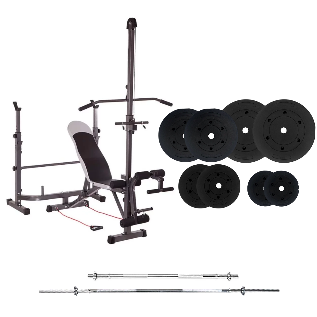 Adjustable Workout Bench with Weight Sets 