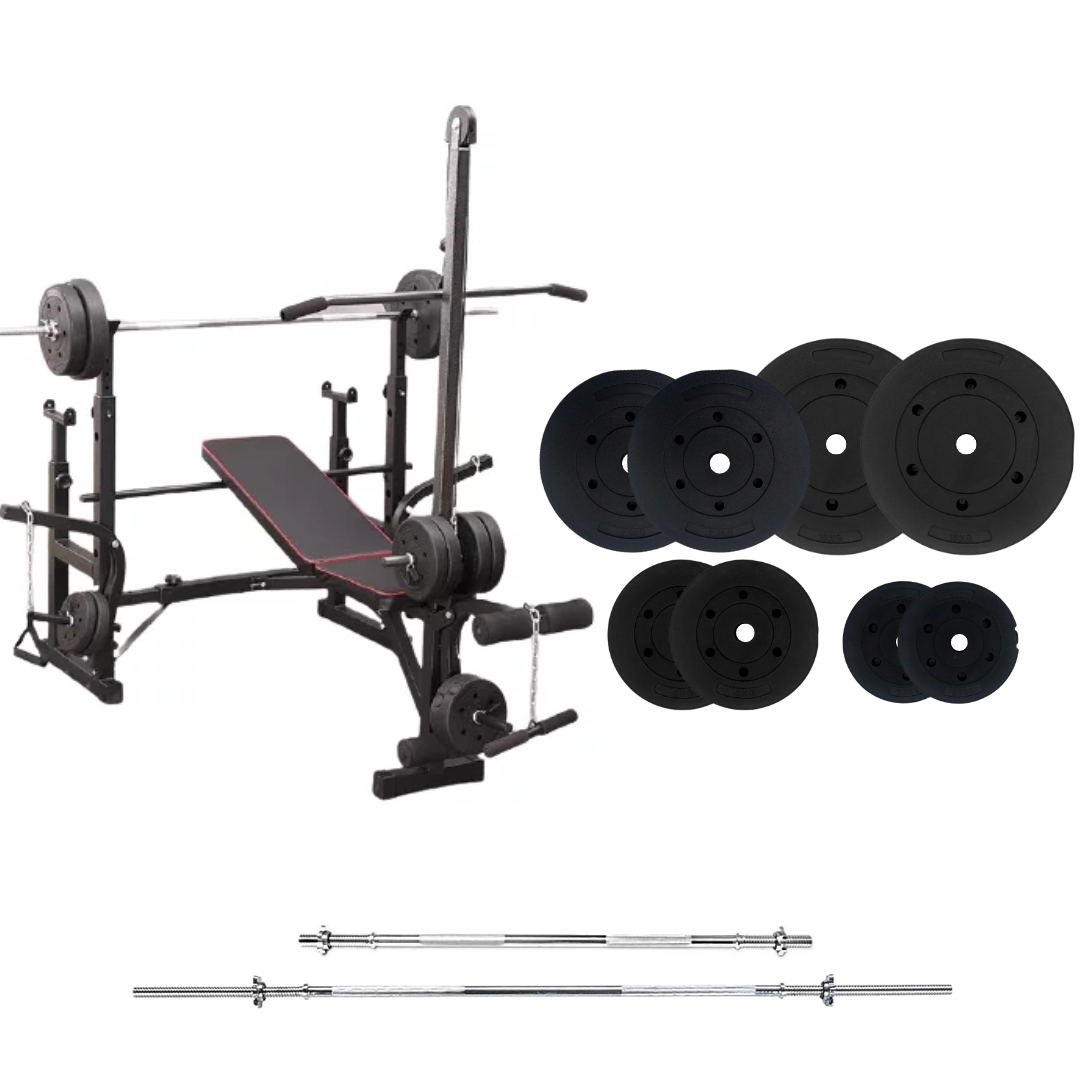 Adjustable Workout Bench with Weight Sets 