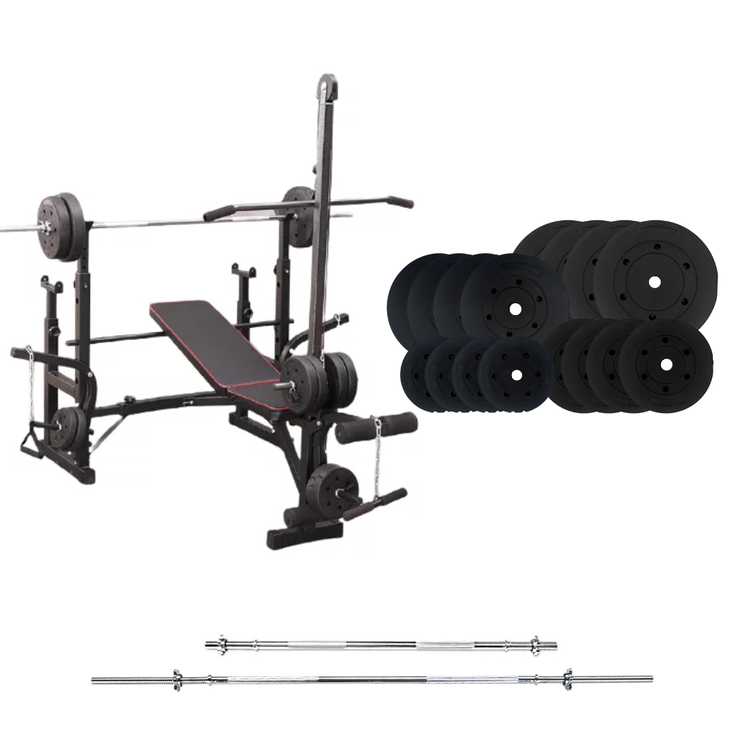 Adjustable Workout Bench with Weight Sets 