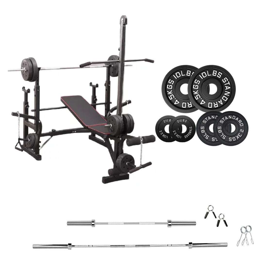 Adjustable Workout Bench with Weight Sets 