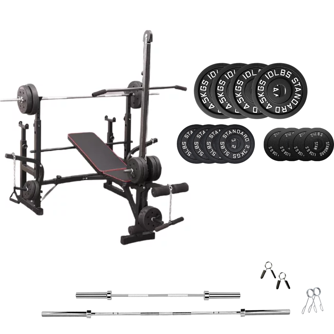 Adjustable Workout Bench with Weight Sets 