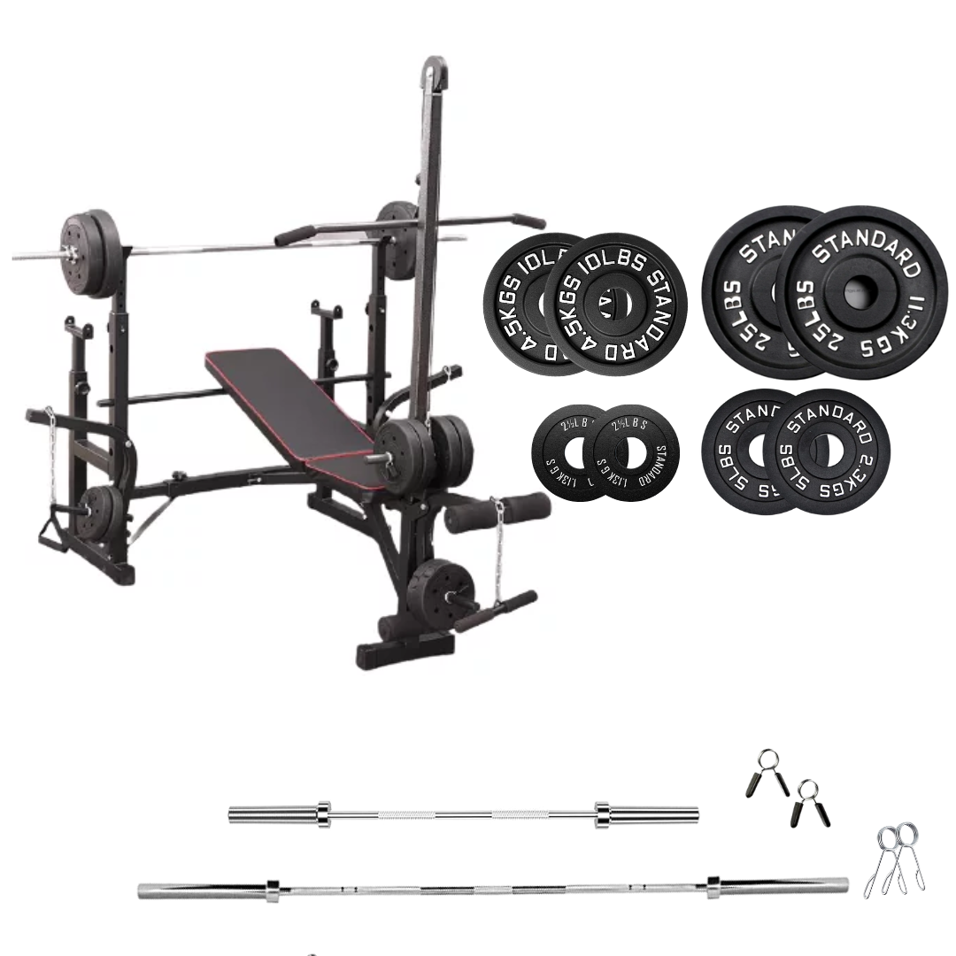 Adjustable Workout Bench with Weight Sets 