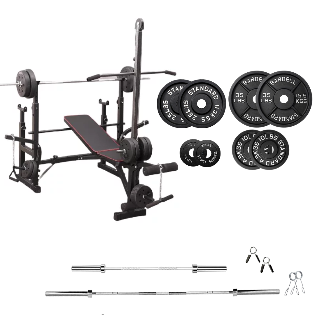 Adjustable Workout Bench with Weight Sets 