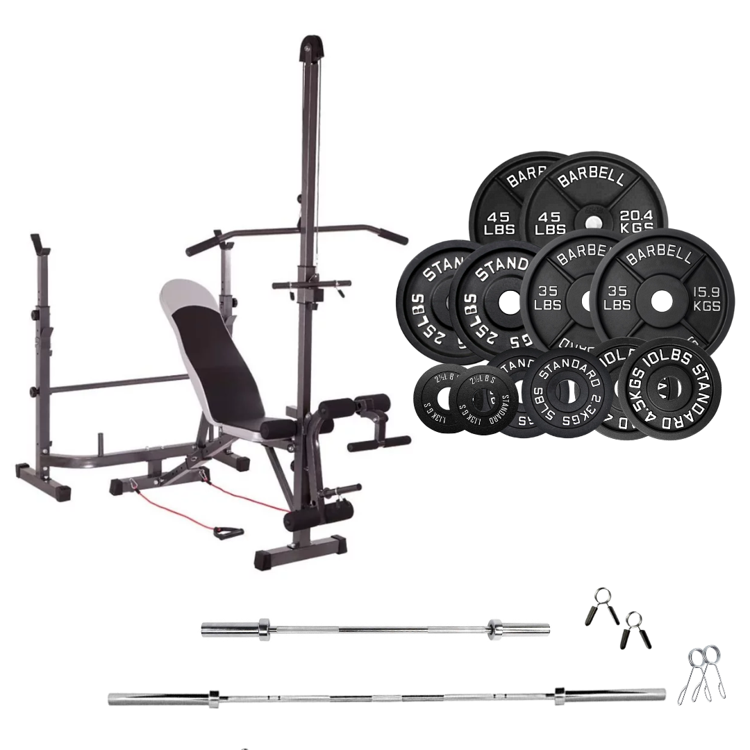 Adjustable Workout Bench with Weight Sets 