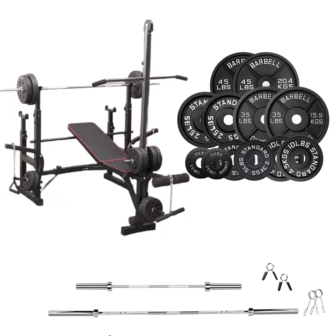 Adjustable Workout Bench with Weight Sets 