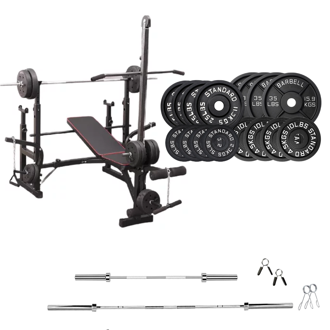 Adjustable Workout Bench with Weight Sets 
