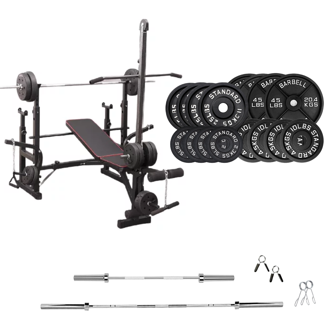 Adjustable Workout Bench with Weight Sets 