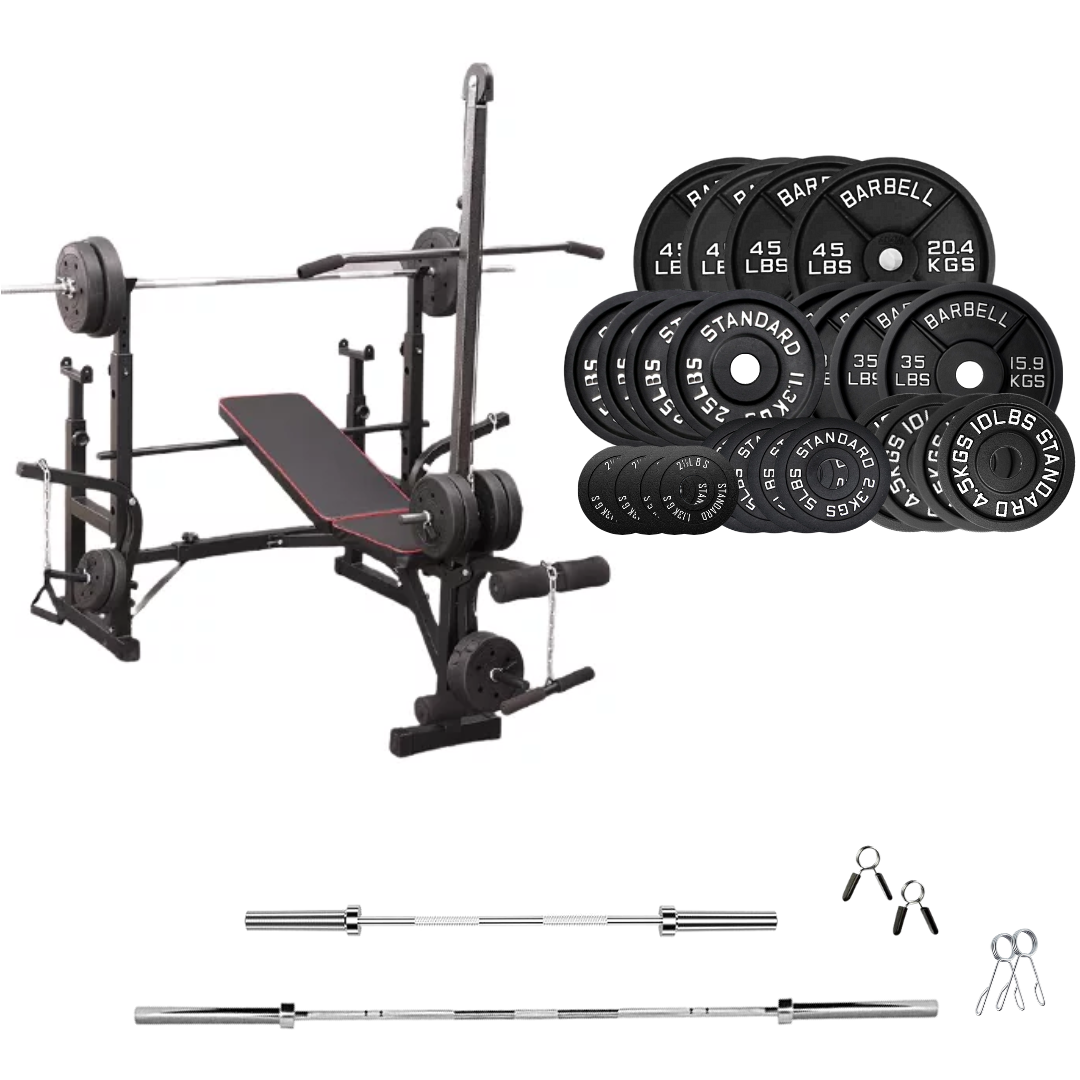 Adjustable Workout Bench with Weight Sets 