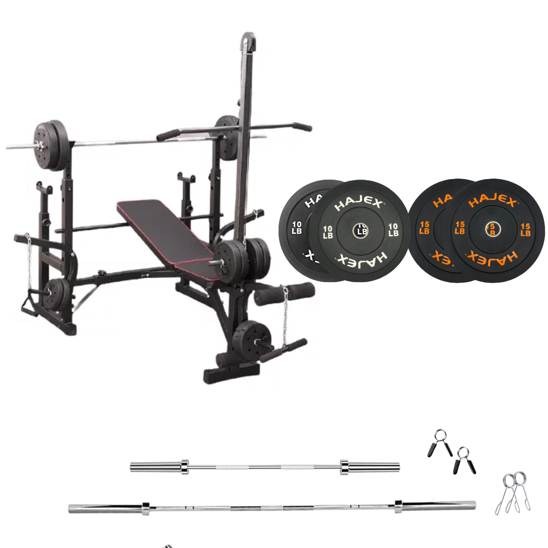 Adjustable Workout Bench with Weight Sets 