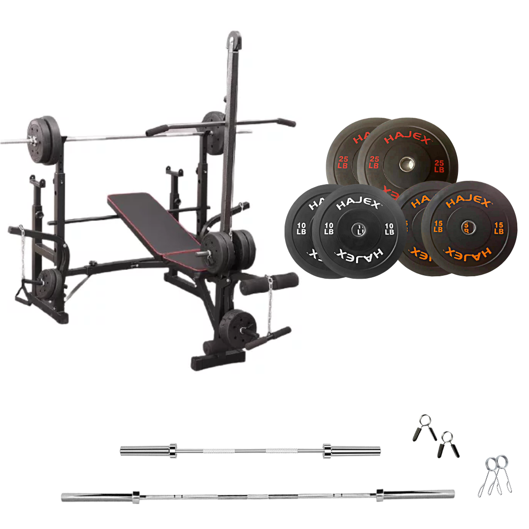Adjustable Workout Bench with Weight Sets 
