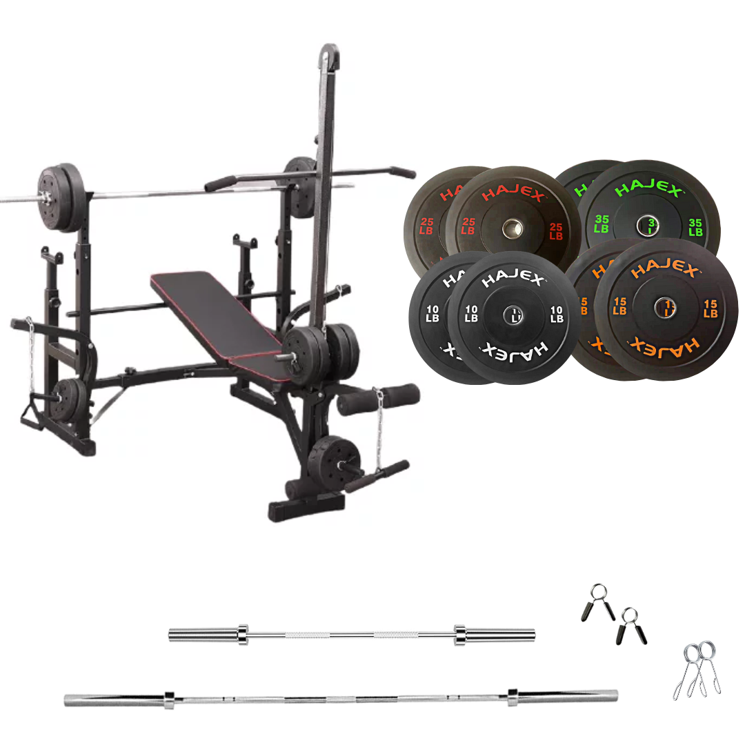 Adjustable Workout Bench with Weight Sets 