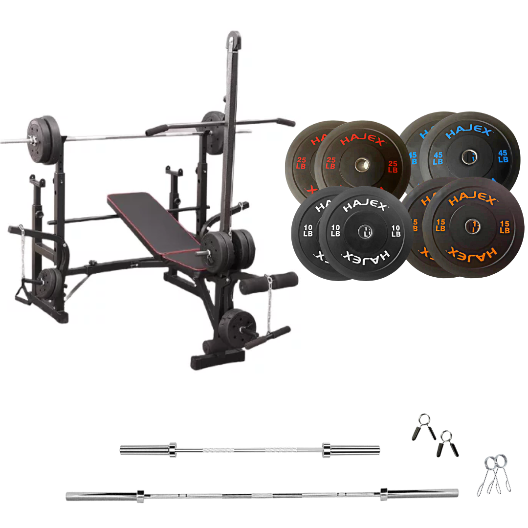 Adjustable Workout Bench with Weight Sets 