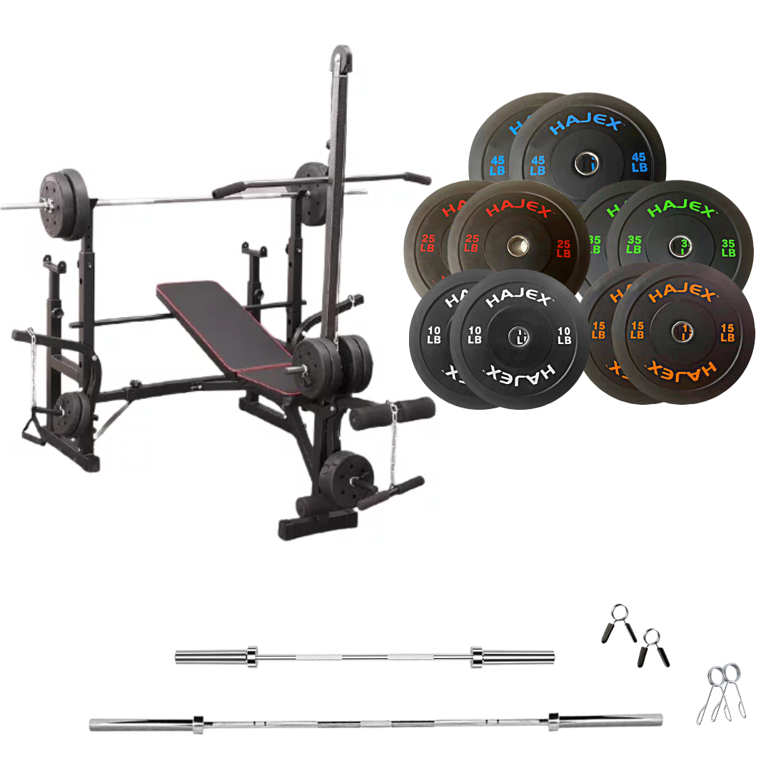 Adjustable Workout Bench with Weight Sets 