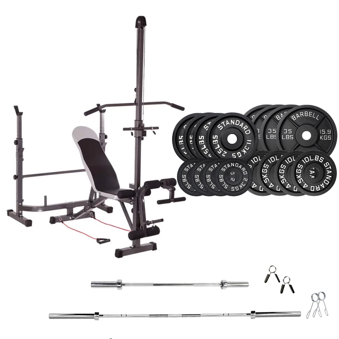 Adjustable Workout Bench with Weight Sets 