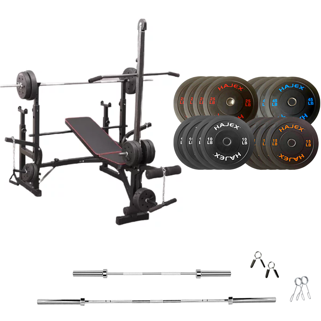 Adjustable Workout Bench with Weight Sets 