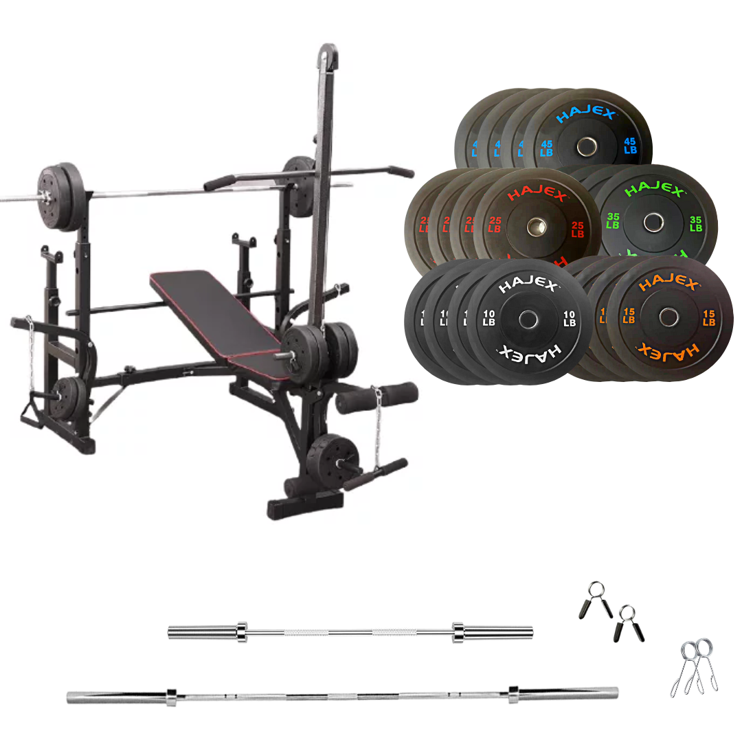 Adjustable Workout Bench with Weight Sets 