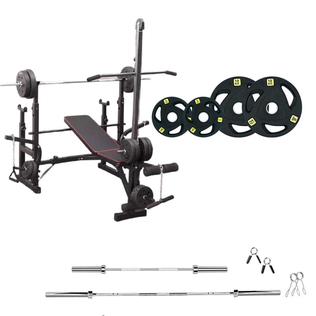 Adjustable Workout Bench with Weight Sets 