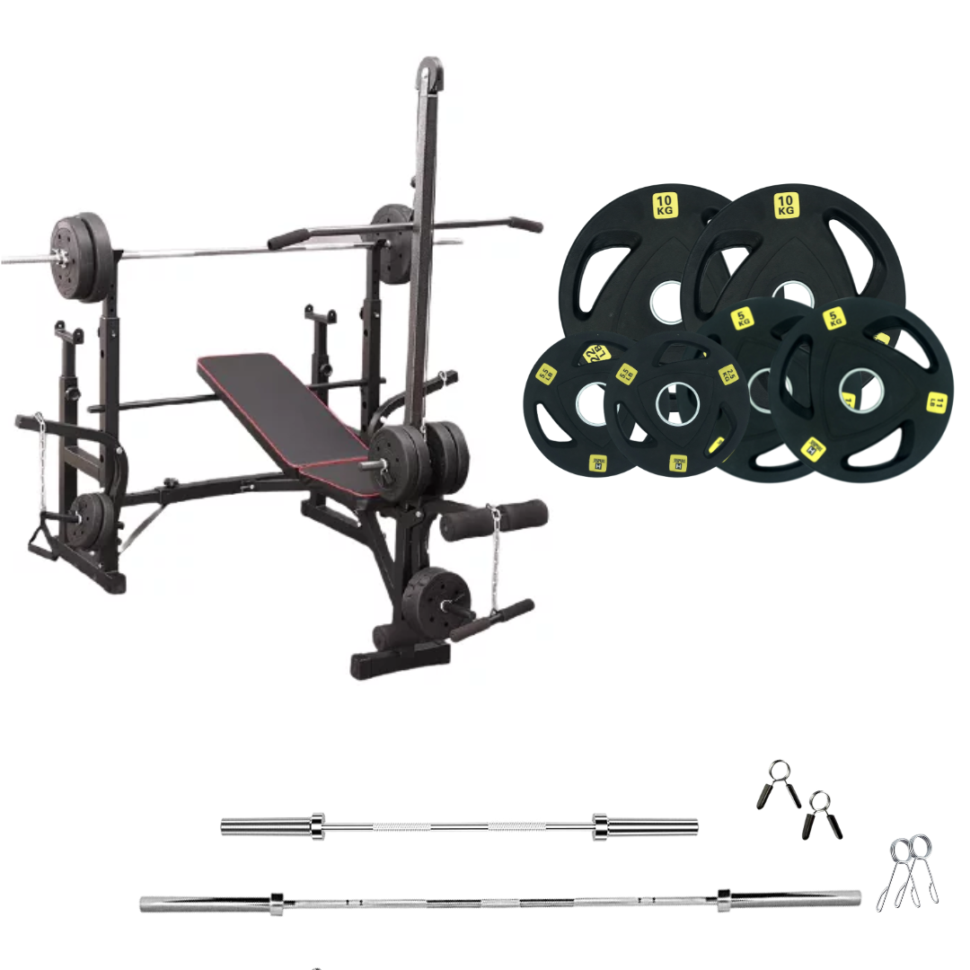 Adjustable Workout Bench with Weight Sets 