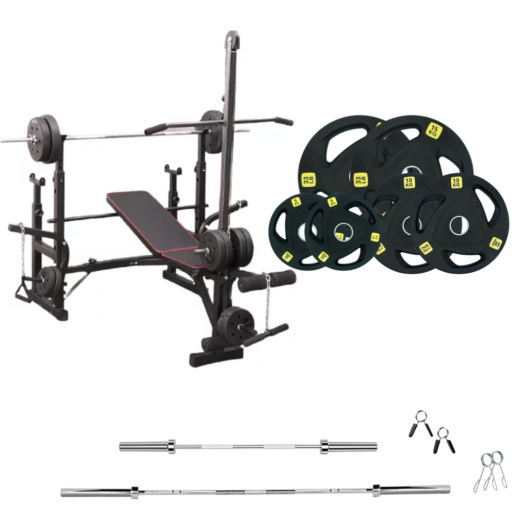 Adjustable Workout Bench with Weight Sets 