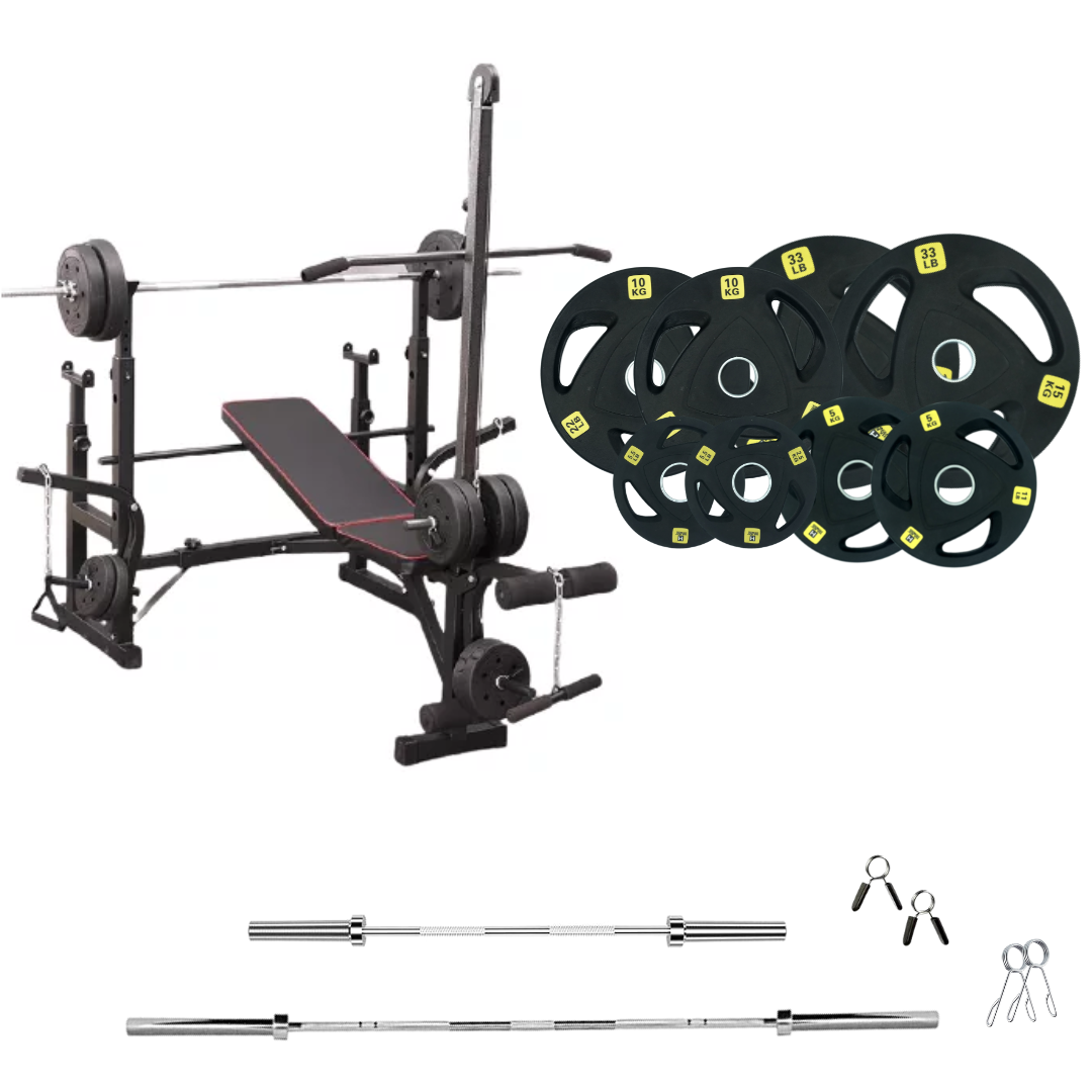 Adjustable Workout Bench with Weight Sets 