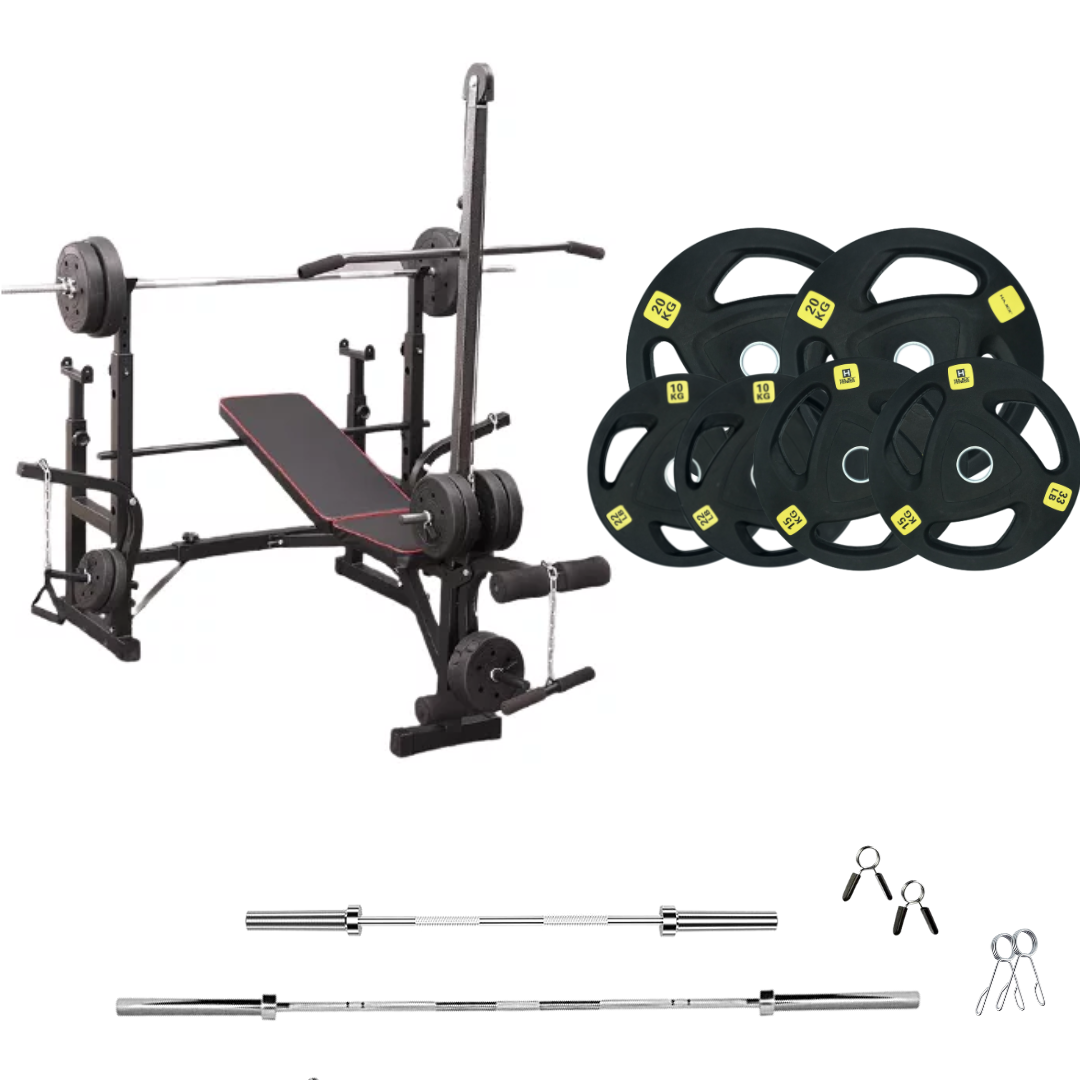 Adjustable Workout Bench with Weight Sets 