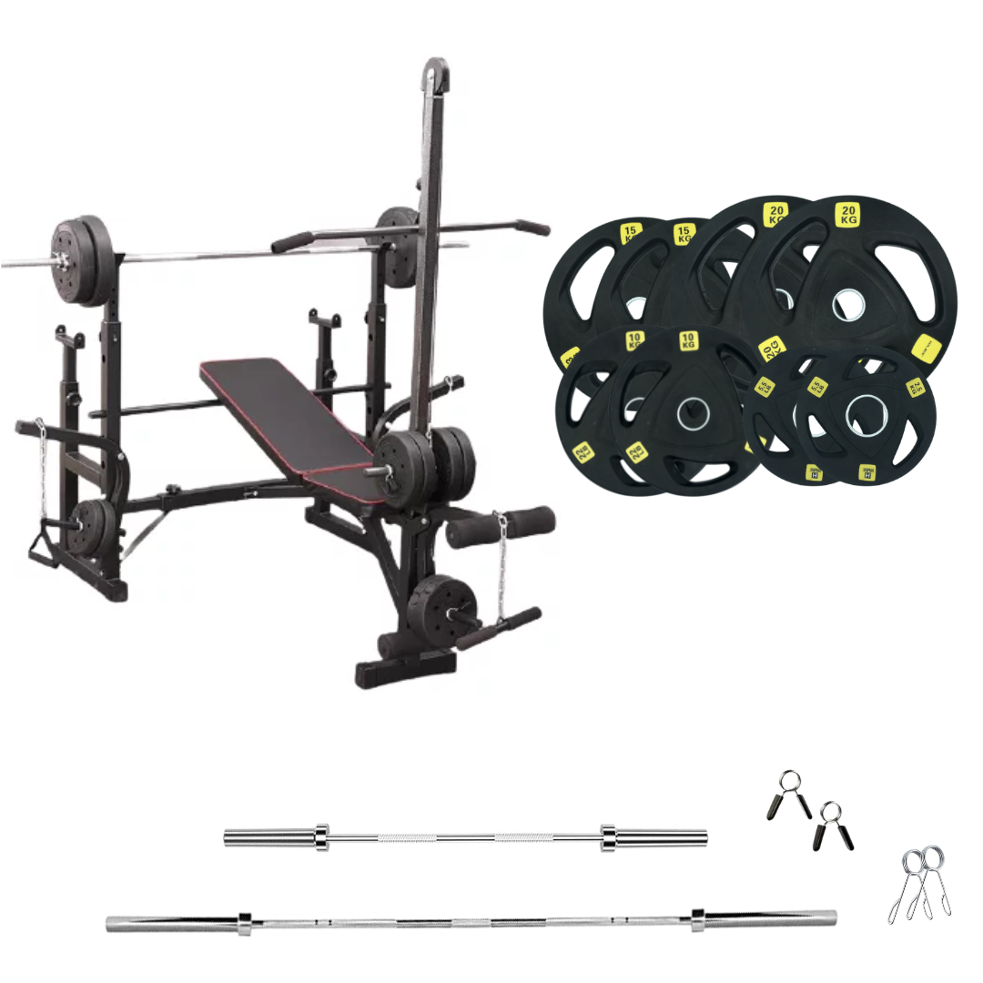 Adjustable Workout Bench with Weight Sets 