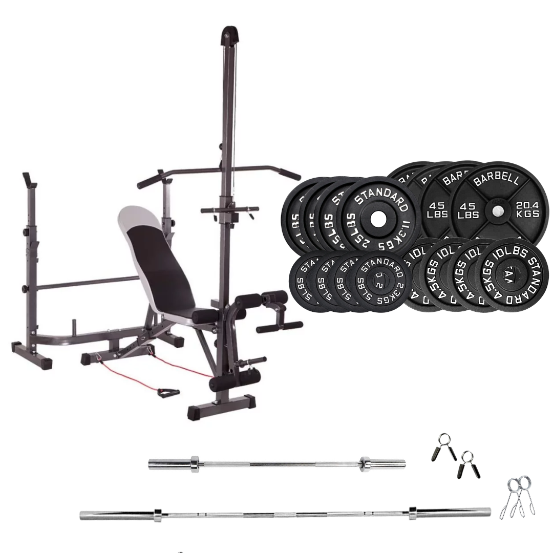 Adjustable Workout Bench with Weight Sets 