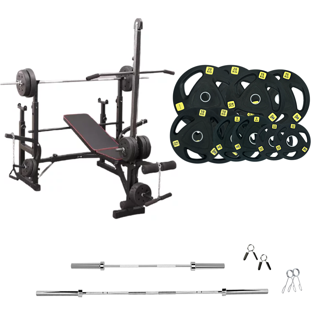 Adjustable Workout Bench with Weight Sets 