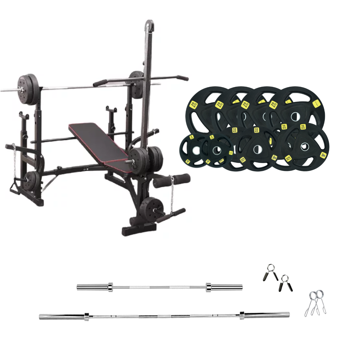 Adjustable Workout Bench with Weight Sets 