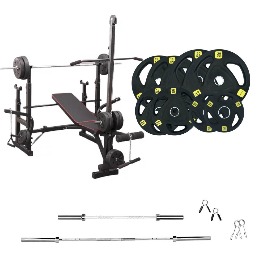 Adjustable Workout Bench with Weight Sets 