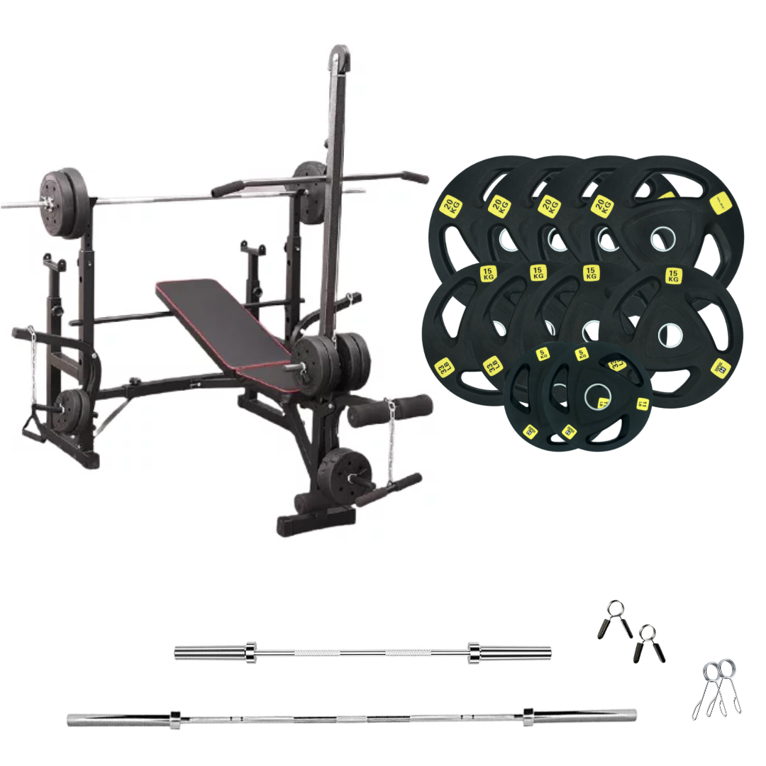 Adjustable Workout Bench with Weight Sets 