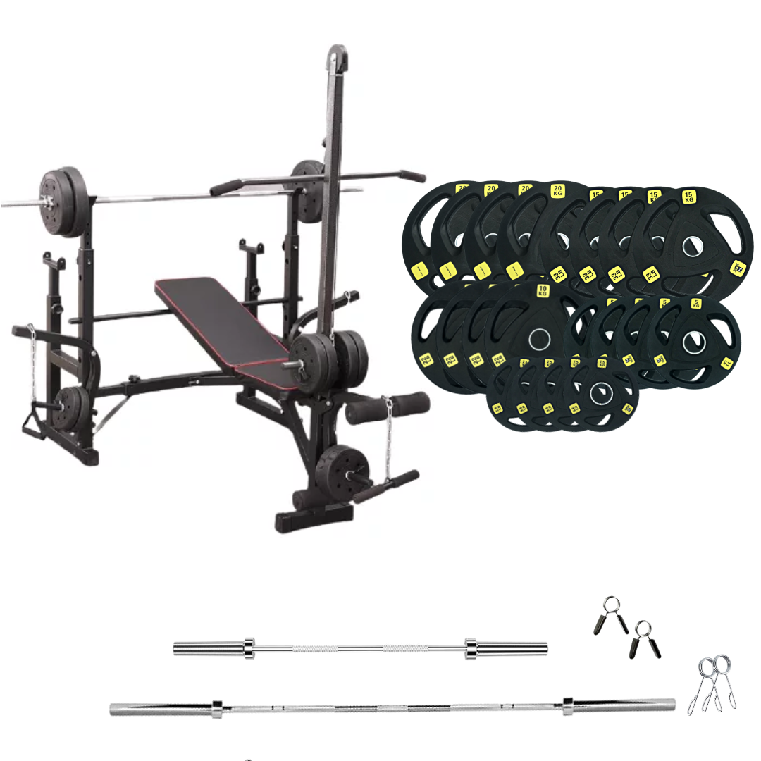 Adjustable Workout Bench with Weight Sets 